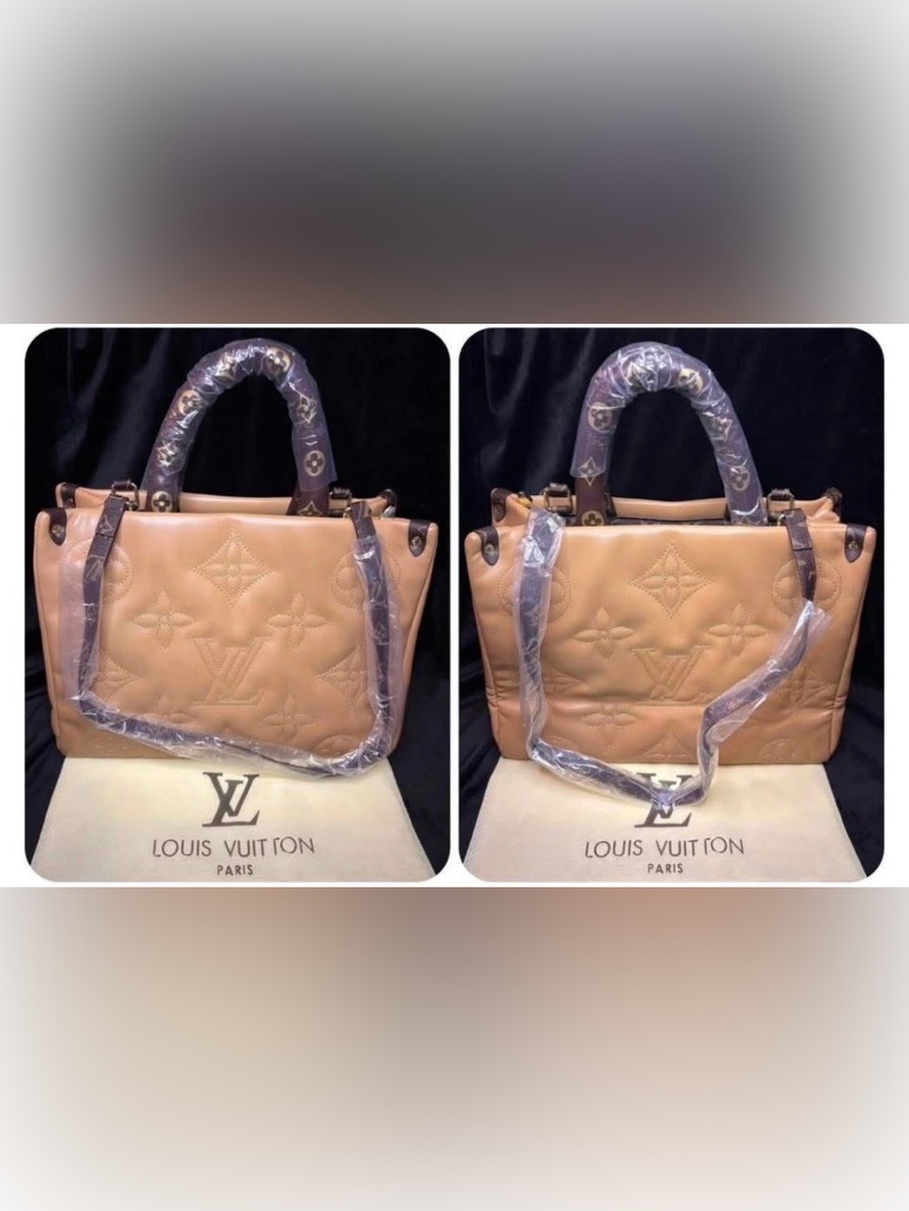 Louis Vuitton Tan Quilted OnTheGo Tote MM